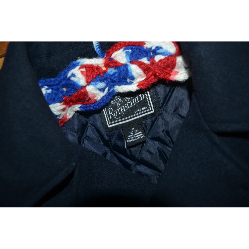 Vintage Boys Rothschild Pea Navy Coat Nautical - Picture 3 of 7
